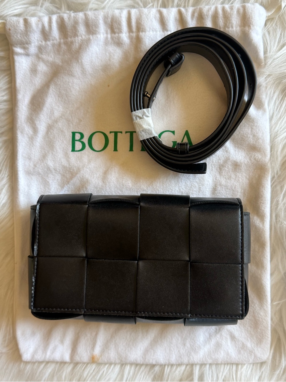 Bottega Veneta Black Intrecciato Mini Crossbody